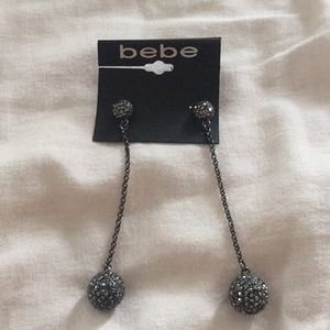 Brand new Bebe dark silver earrings